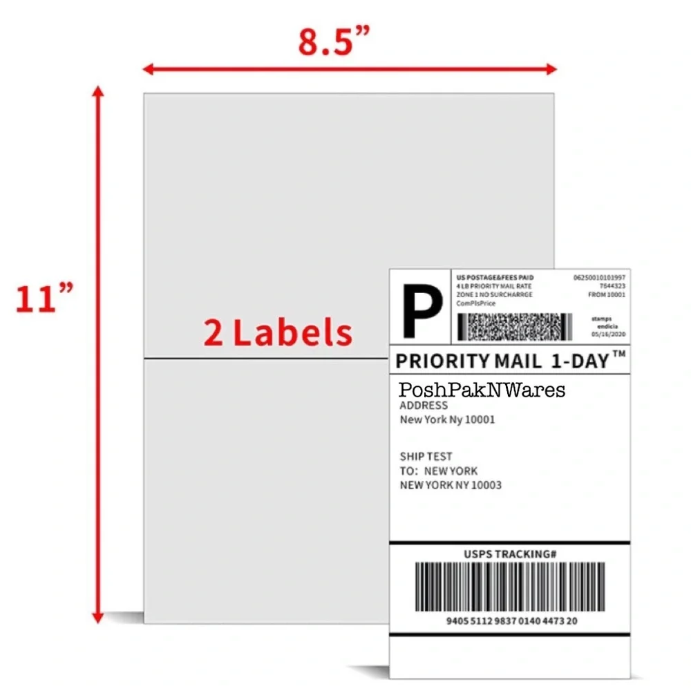 𝅺40 Blank Shipping Labels = 20 sheets Fixed price